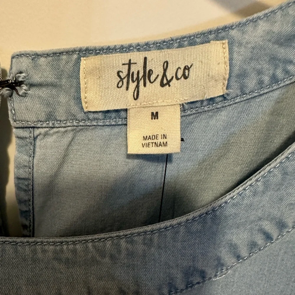 NWT Style and Co. Chambray shift dress - Picture 2 of 8
